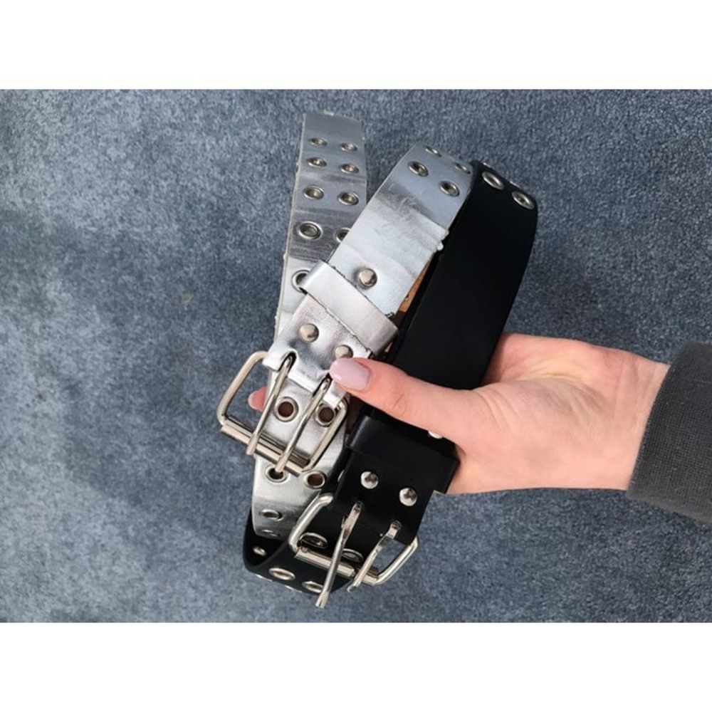 2 Belts, Silver And Black